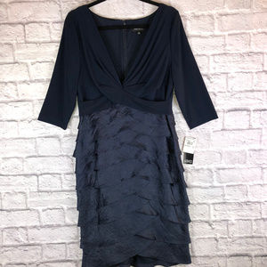 Adrianna Papell Navy Blue Cocktail Dress, 14.